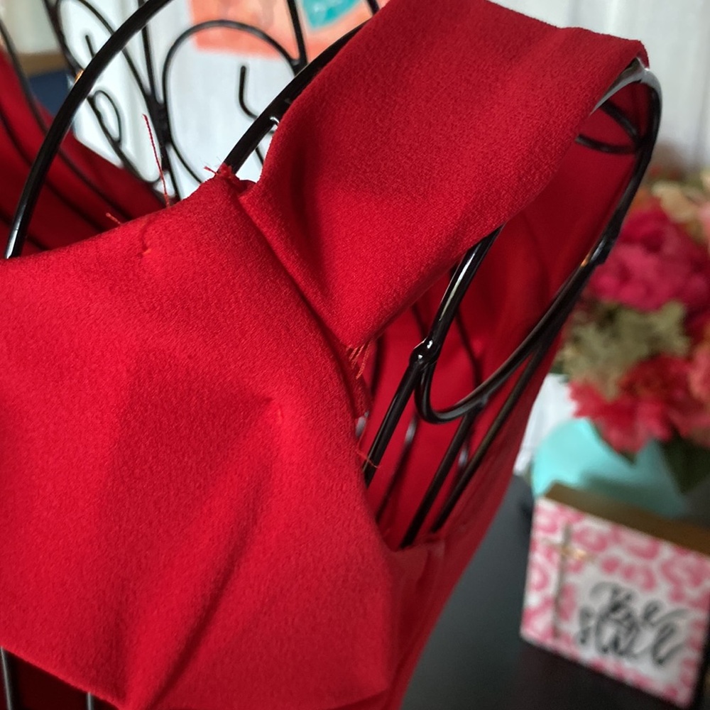 Jade Kristopher red floor length formal dress back cutout homecoming party - Picture 6 of 7